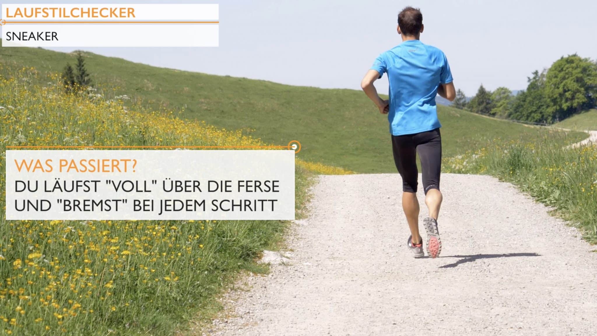 Lauffehler Sneaker - sitzende Haltung beim Joggen mit abgesenktem Po