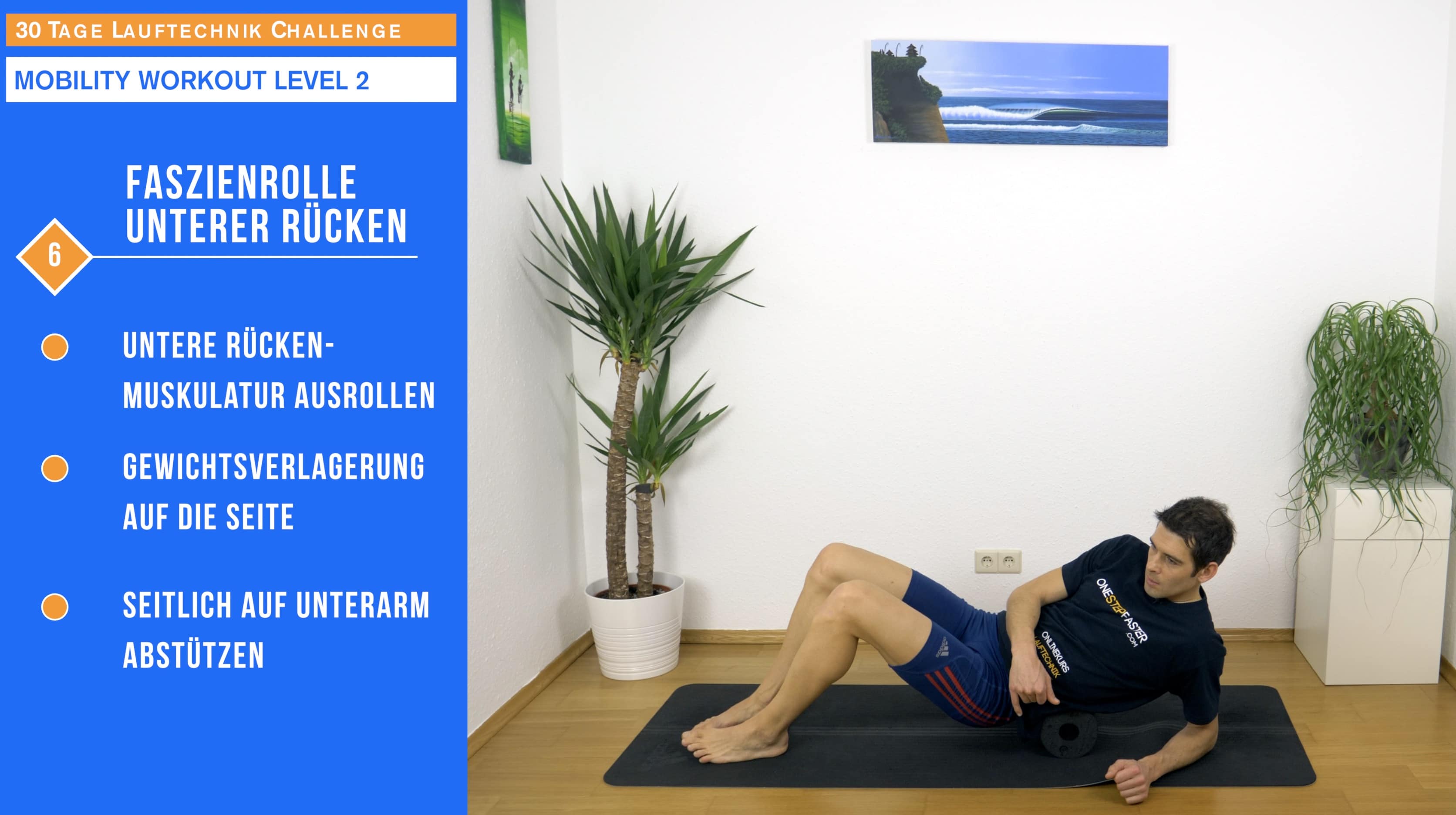 Faszienrolle untere Rückenmuskulatur