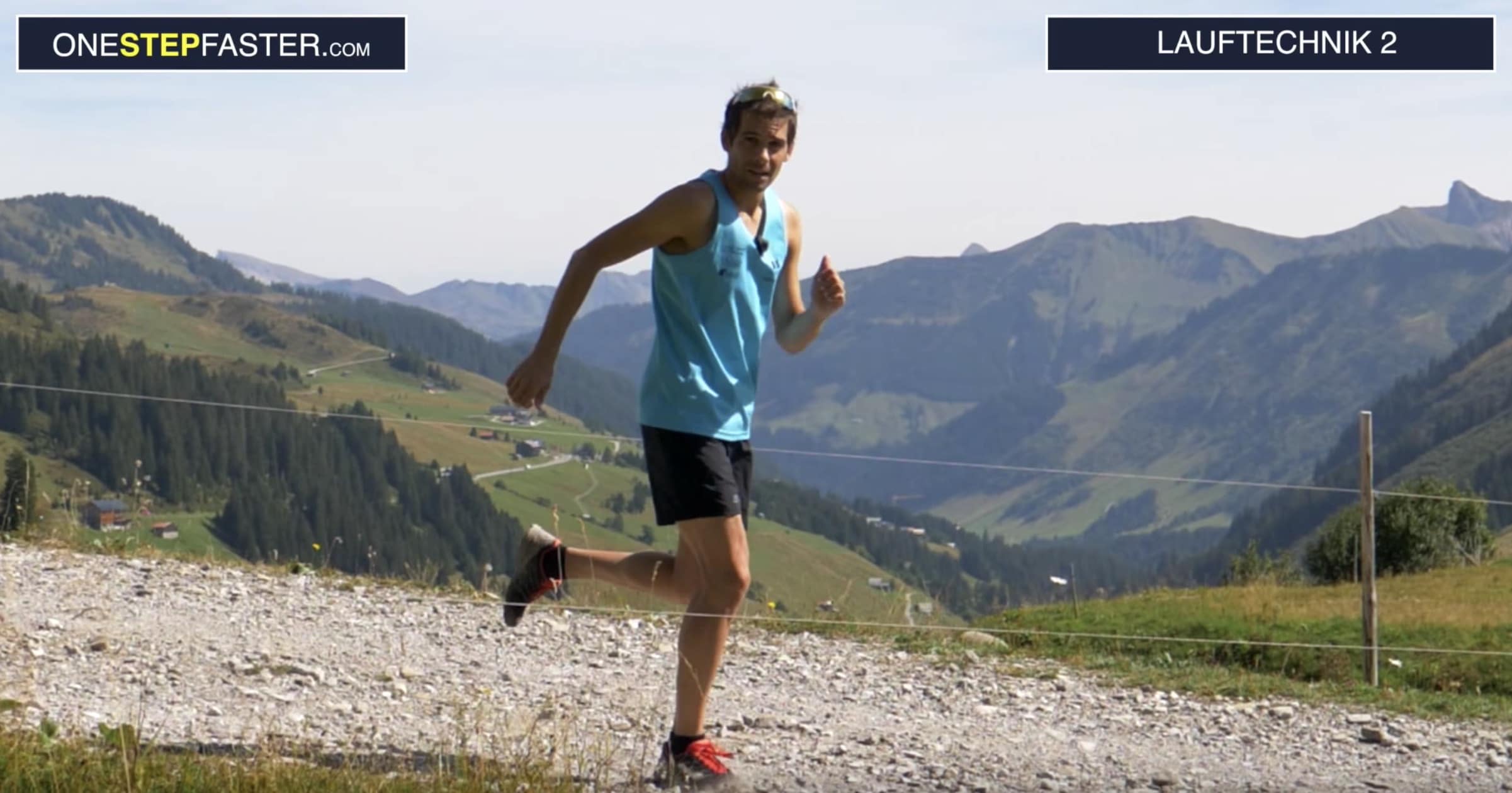 Bergab-Lauftechnik Rutschen in der Bewegung